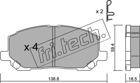 Fri.Tech. 632.0 - Bremžu uzliku kompl., Disku bremzes adetalas.lv