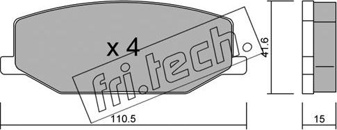 Fri.Tech. 099.0 - Bremžu uzliku kompl., Disku bremzes adetalas.lv