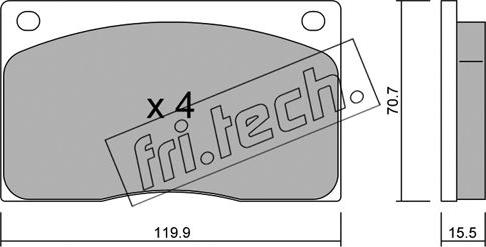 Fri.Tech. 091.0 - Bremžu uzliku kompl., Disku bremzes adetalas.lv