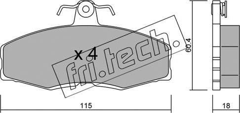 Fri.Tech. 041.0 - Bremžu uzliku kompl., Disku bremzes adetalas.lv