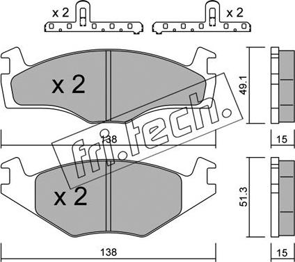 Fri.Tech. 047.0K - Bremžu uzliku kompl., Disku bremzes adetalas.lv