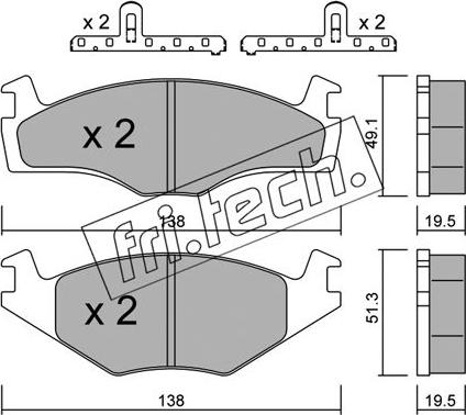 Fri.Tech. 047.1K - Bremžu uzliku kompl., Disku bremzes adetalas.lv