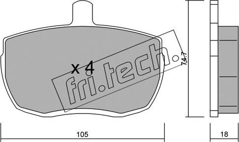 Fri.Tech. 018.0 - Bremžu uzliku kompl., Disku bremzes adetalas.lv