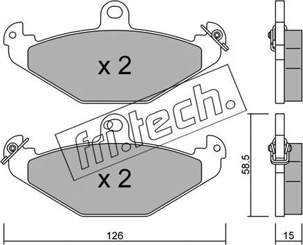 Fri.Tech. 168.0 - Bremžu uzliku kompl., Disku bremzes adetalas.lv