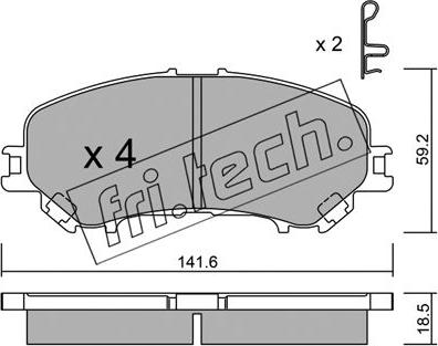 Fri.Tech. 1034.0 - Bremžu uzliku kompl., Disku bremzes adetalas.lv