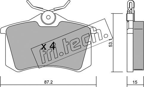 Fri.Tech. 102.0 - Bremžu uzliku kompl., Disku bremzes adetalas.lv