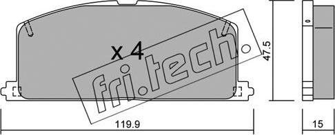 Fri.Tech. 110.0 - Bremžu uzliku kompl., Disku bremzes adetalas.lv