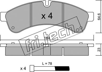 Fri.Tech. 868.0 - Bremžu uzliku kompl., Disku bremzes adetalas.lv