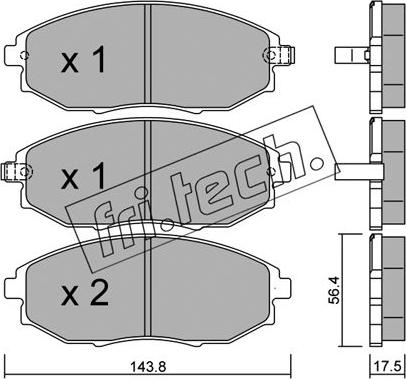 Fri.Tech. 862.0 - Bremžu uzliku kompl., Disku bremzes adetalas.lv