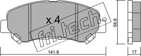 Fri.Tech. 808.0 - Bremžu uzliku kompl., Disku bremzes adetalas.lv