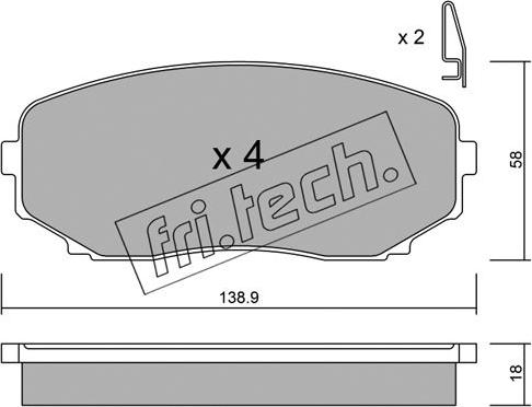 Fri.Tech. 889.0 - Bremžu uzliku kompl., Disku bremzes adetalas.lv