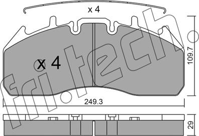 Fri.Tech. 825.0 - Bremžu uzliku kompl., Disku bremzes adetalas.lv