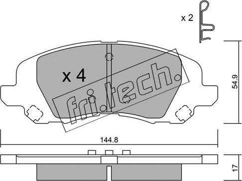 Fri.Tech. 878.0 - Bremžu uzliku kompl., Disku bremzes adetalas.lv