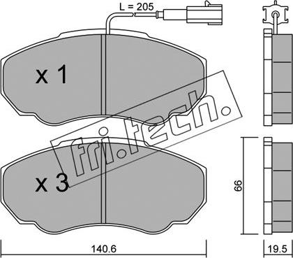 Fri.Tech. 334.0 - Bremžu uzliku kompl., Disku bremzes adetalas.lv