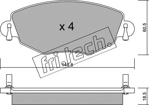 Fri.Tech. 327.0 - Bremžu uzliku kompl., Disku bremzes adetalas.lv