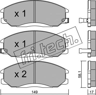 Fri.Tech. 373.0 - Bremžu uzliku kompl., Disku bremzes adetalas.lv