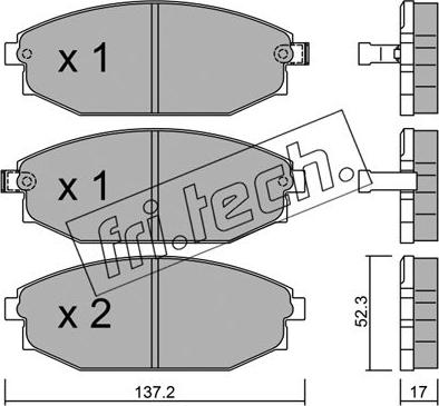 Fri.Tech. 372.0 - Bremžu uzliku kompl., Disku bremzes adetalas.lv