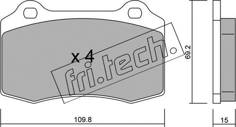 Fri.Tech. 260.2 - Bremžu uzliku kompl., Disku bremzes adetalas.lv