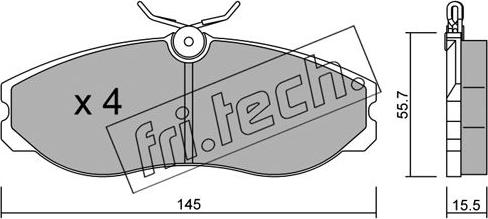 Fri.Tech. 206.0 - Bremžu uzliku kompl., Disku bremzes adetalas.lv