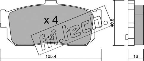 Fri.Tech. 200.0 - Bremžu uzliku kompl., Disku bremzes adetalas.lv