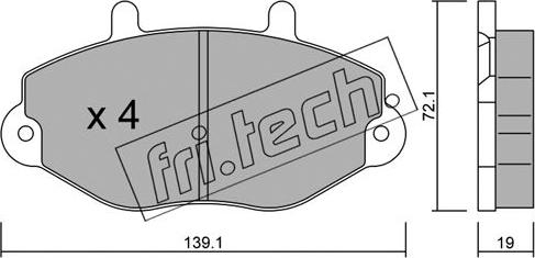 Fri.Tech. 202.0 - Bremžu uzliku kompl., Disku bremzes adetalas.lv