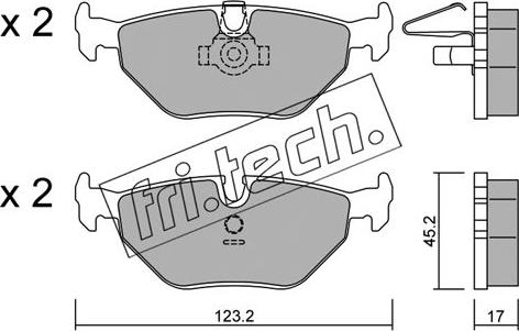 Fri.Tech. 219.0 - Bremžu uzliku kompl., Disku bremzes adetalas.lv