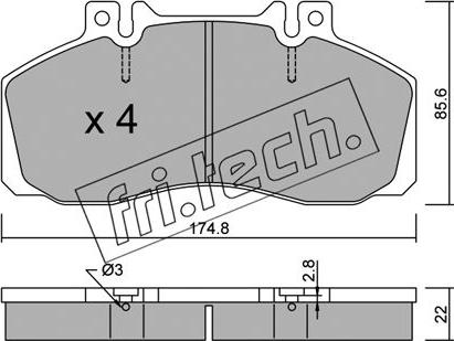 Fri.Tech. 276.0 - Bremžu uzliku kompl., Disku bremzes adetalas.lv