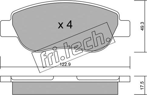 Fri.Tech. 797.0 - Bremžu uzliku kompl., Disku bremzes adetalas.lv