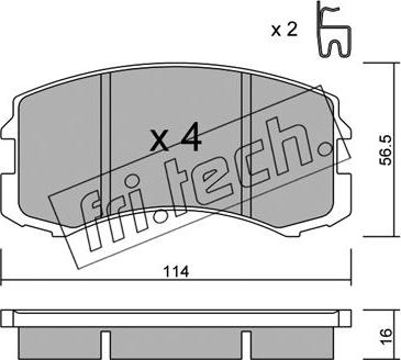 Fri.Tech. 752.0 - Bremžu uzliku kompl., Disku bremzes adetalas.lv