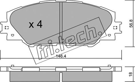 Fri.Tech. 764.0 - Bremžu uzliku kompl., Disku bremzes adetalas.lv