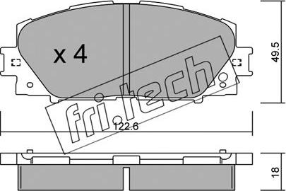 Fri.Tech. 761.0 - Bremžu uzliku kompl., Disku bremzes adetalas.lv