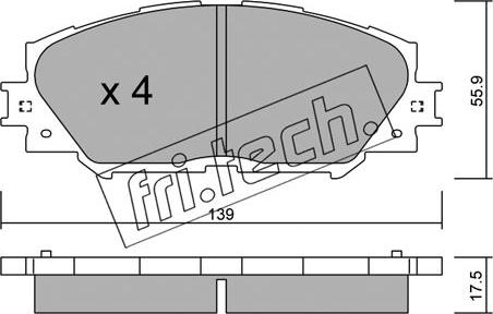 Fri.Tech. 763.0 - Bremžu uzliku kompl., Disku bremzes adetalas.lv