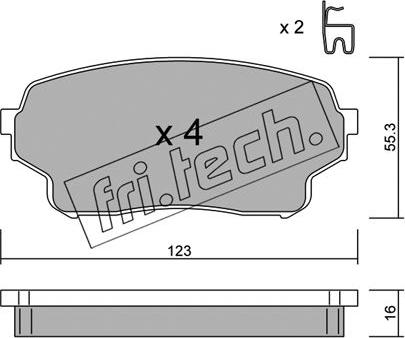 Fri.Tech. 781.0 - Bremžu uzliku kompl., Disku bremzes adetalas.lv