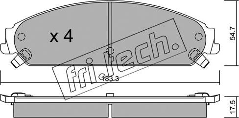 Fri.Tech. 733.0 - Bremžu uzliku kompl., Disku bremzes adetalas.lv