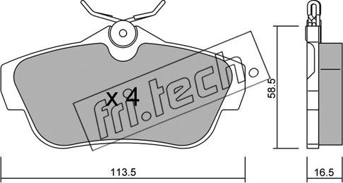 Fri.Tech. 728.0 - Bremžu uzliku kompl., Disku bremzes adetalas.lv