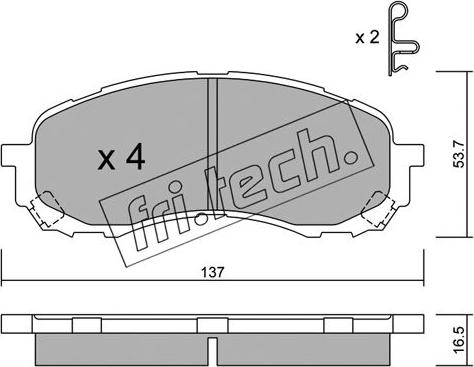 Fri.Tech. 778.0 - Bremžu uzliku kompl., Disku bremzes adetalas.lv