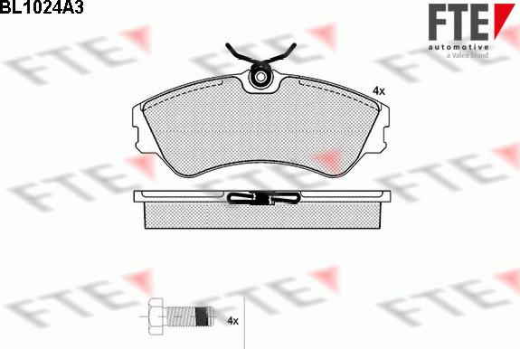 FTE BL1024A3 - Bremžu uzliku kompl., Disku bremzes adetalas.lv