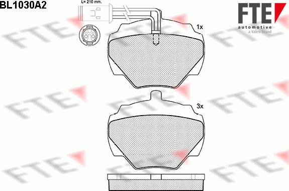 FTE BL1030A2 - Bremžu uzliku kompl., Disku bremzes adetalas.lv