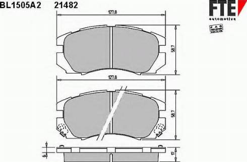 FTE BL1505A2 - Bremžu uzliku kompl., Disku bremzes adetalas.lv