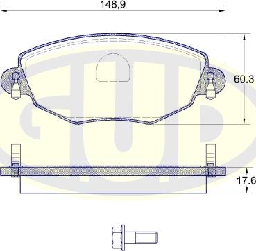 G.U.D. GBP880153 - Bremžu uzliku kompl., Disku bremzes adetalas.lv