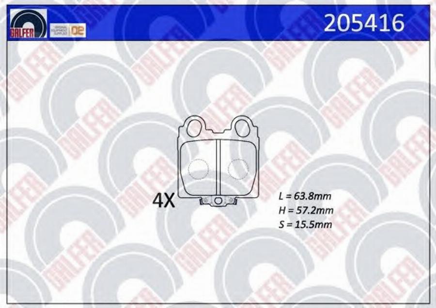 Galfer 205416 - Bremžu uzliku kompl., Disku bremzes adetalas.lv