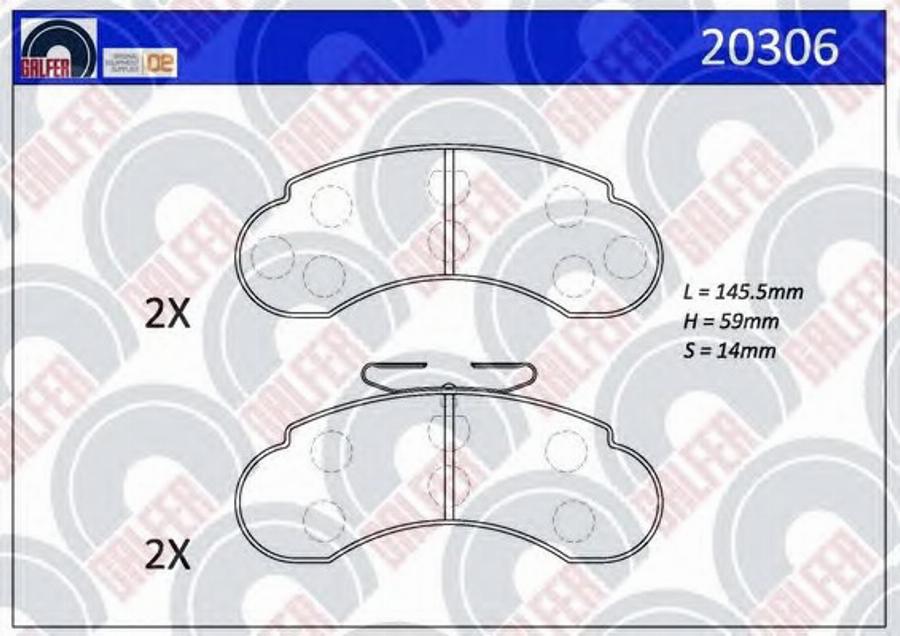 Galfer 20306 - Bremžu uzliku kompl., Disku bremzes adetalas.lv