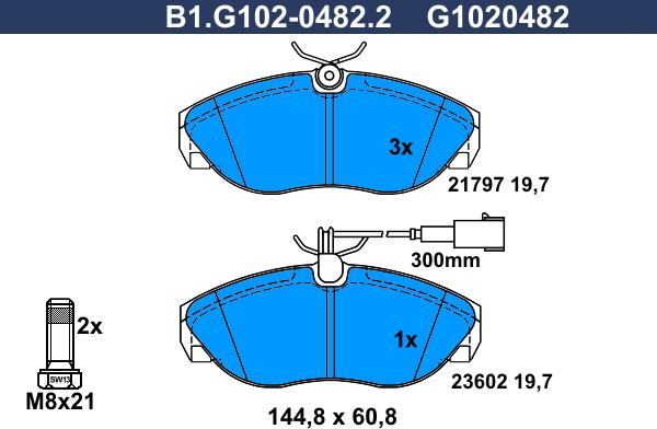 Galfer B1.G102-0482.2 - Bremžu uzliku kompl., Disku bremzes adetalas.lv