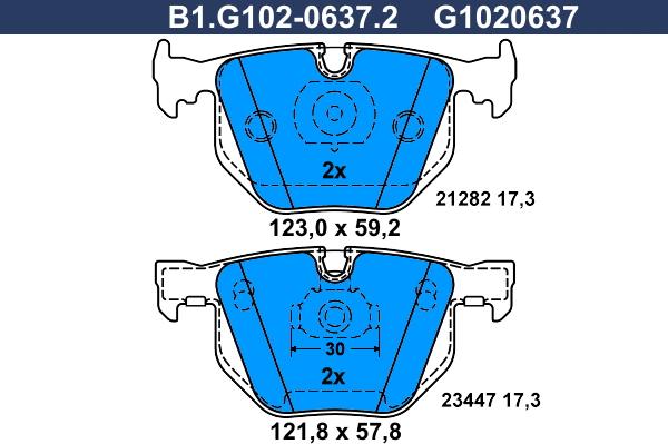 Galfer B1.G102-0637.2 - Bremžu uzliku kompl., Disku bremzes adetalas.lv