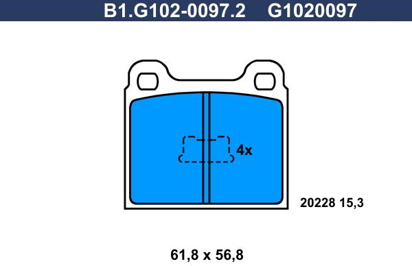 Galfer B1.G102-0097.2 - Bremžu uzliku kompl., Disku bremzes adetalas.lv