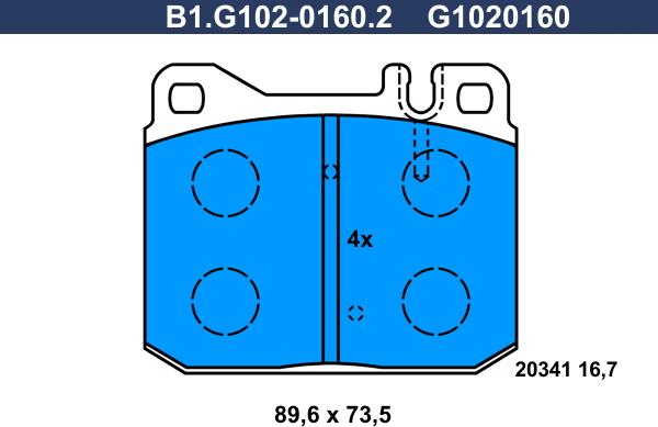 Galfer B1.G102-0160.2 - Bremžu uzliku kompl., Disku bremzes adetalas.lv