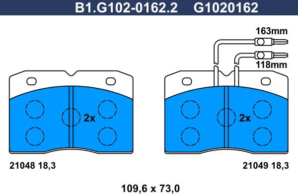 Galfer B1.G102-0162.2 - Bremžu uzliku kompl., Disku bremzes adetalas.lv