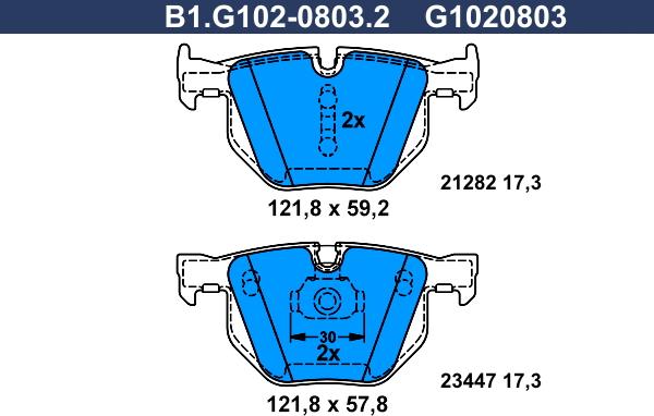 Galfer B1.G102-0803.2 - Bremžu uzliku kompl., Disku bremzes adetalas.lv