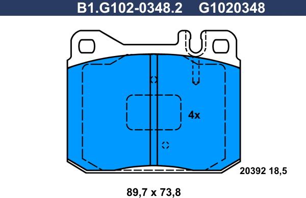 Galfer B1.G102-0348.2 - Bremžu uzliku kompl., Disku bremzes adetalas.lv