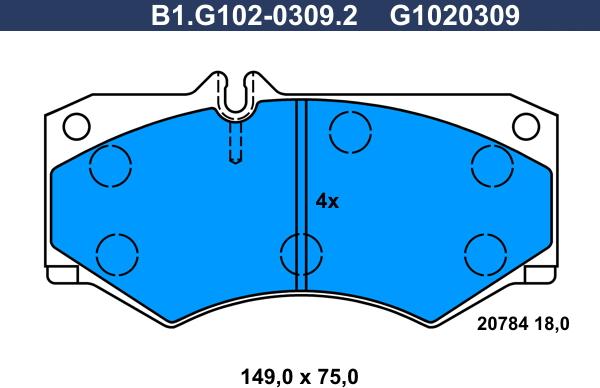 Galfer B1.G102-0309.2 - Bremžu uzliku kompl., Disku bremzes adetalas.lv